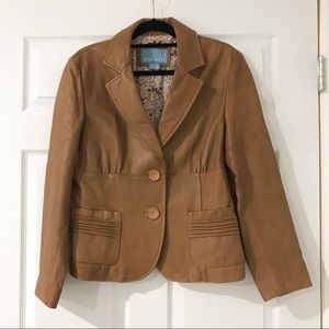 Nine West Camel brown leather blazer